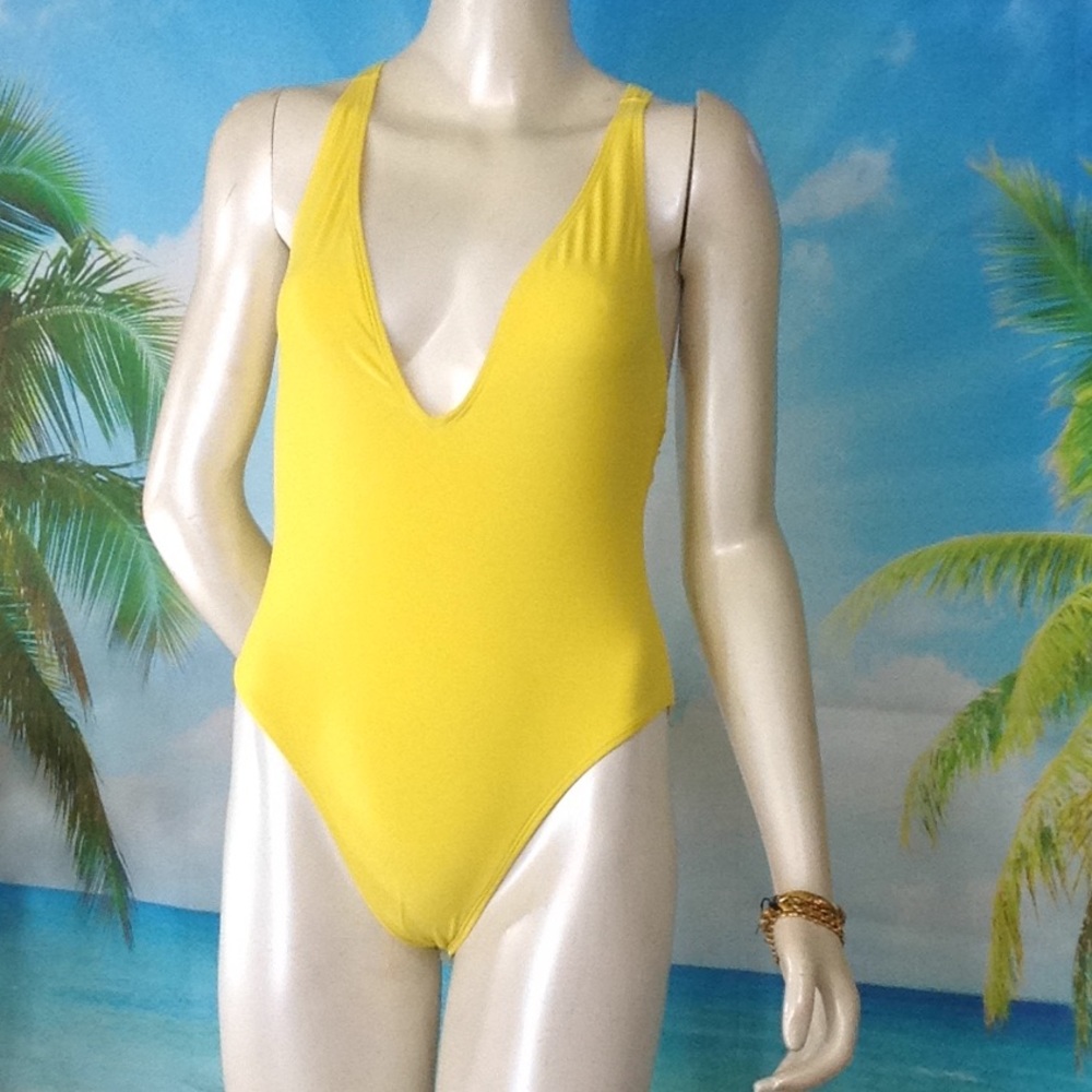 Nwot Asos Swim One-Piece Yellow Swimsuit